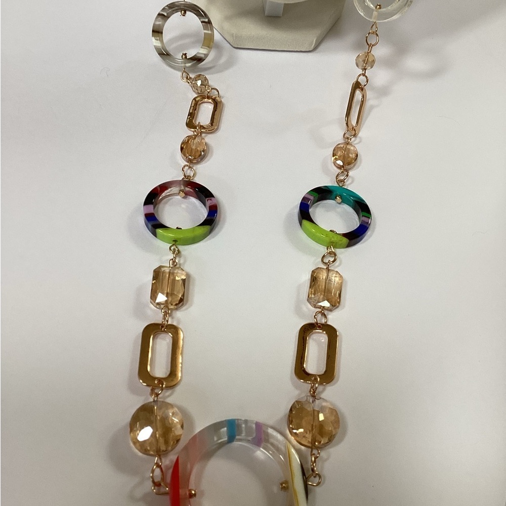 Fashion Jewelry Multicolor and Gold Tone Long Necklace, NWT - Picture 3 of 4